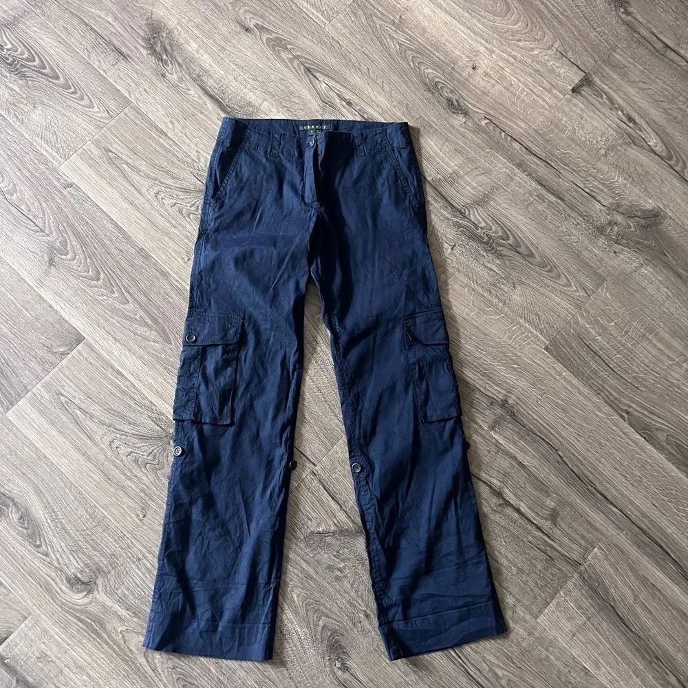 Theory Women’s Linen Blend Cargo Straight leg Pants size 4